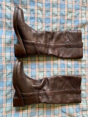 Frye Dark Brown Leather Interior Stamp